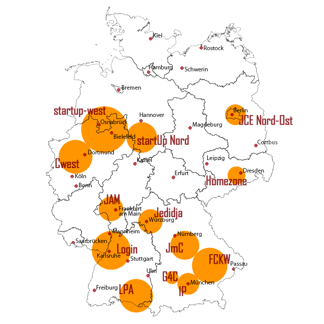 JCE Regionen in Deutschland